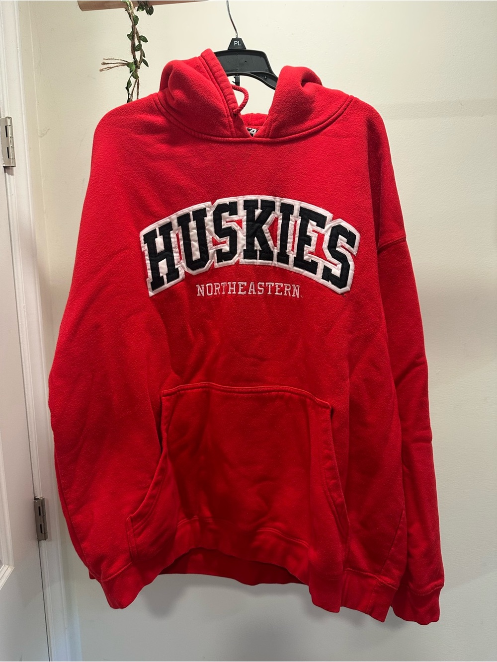 Men’s 2XL | Northeastern University Huskies Red Chunky Stitched Lettering Hoodie